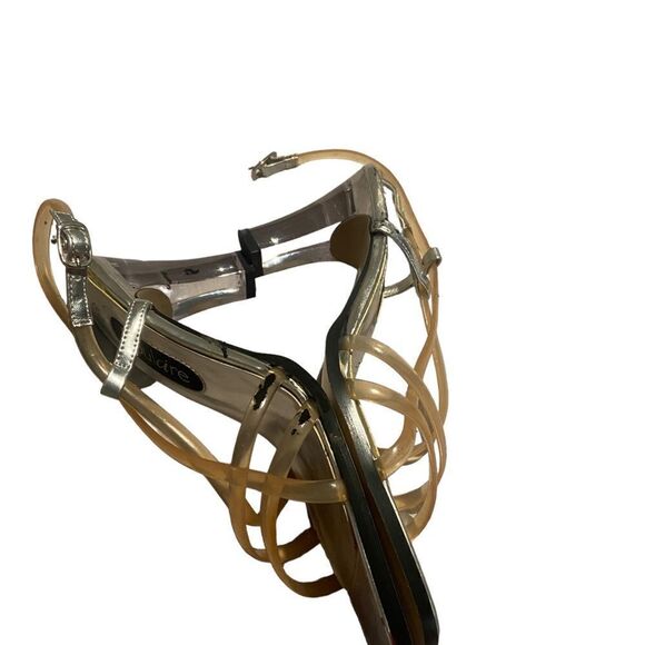 Fabulaire size 8.5 medium clear high heeled sandals worn once awesome sexy look - Picture 3 of 4